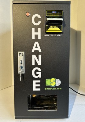 Bill 2 Coin Front Load Quarter Change Machine - With Stacker - $750 Qtr Capacity
