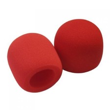Pair Of Microphone Audio Mic Windshield Wind Grill Cover Red