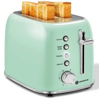 Aigostar Toaster 2 Slice Retro Toaster Stainless Steel, 1.6 inch Extra Wide S...