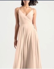 Jenny Top Collection James Wrap Dress Size 6 Soft Blush Luxe Chiffon New