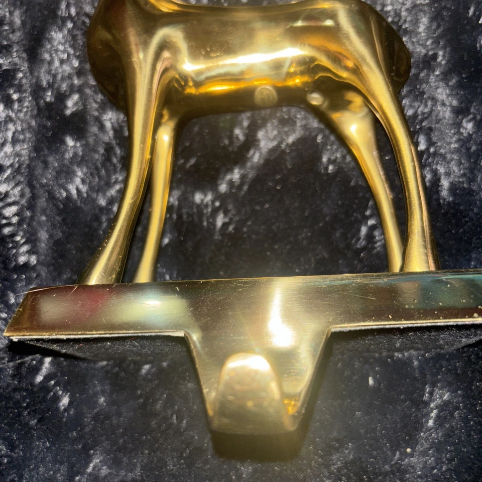 Un soporte para medias de reno cerámica granero dorado Vintage Foto 4 de 4