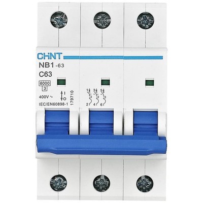 Chint 179710 NB1-63 3P C63 6kA DB Leitungsschutzschalter 3polig 63 A 240 V, 415