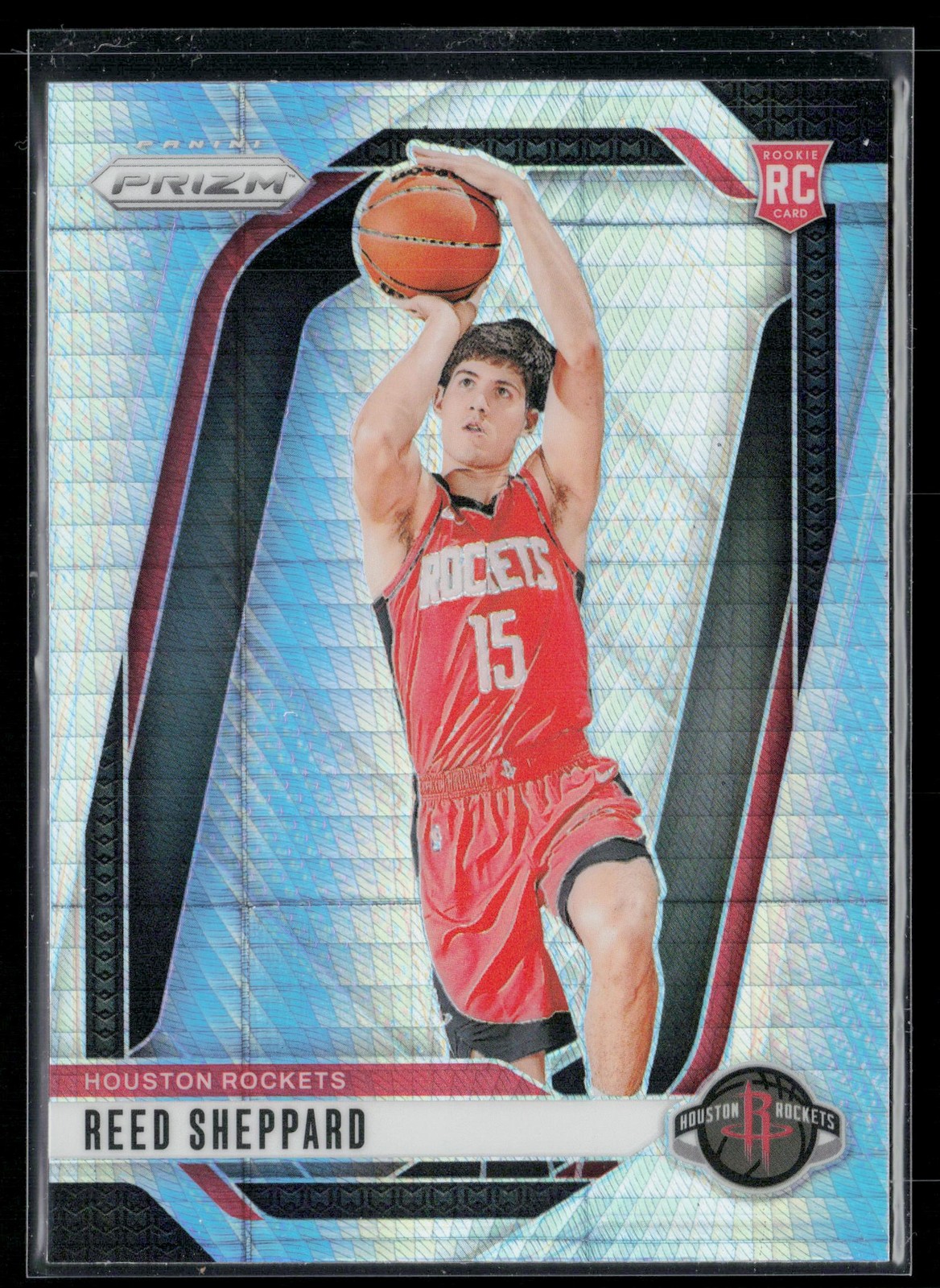 Reed Sheppard 2024-25 Panini Prizm Prizms Hyper #268 Houston Rockets