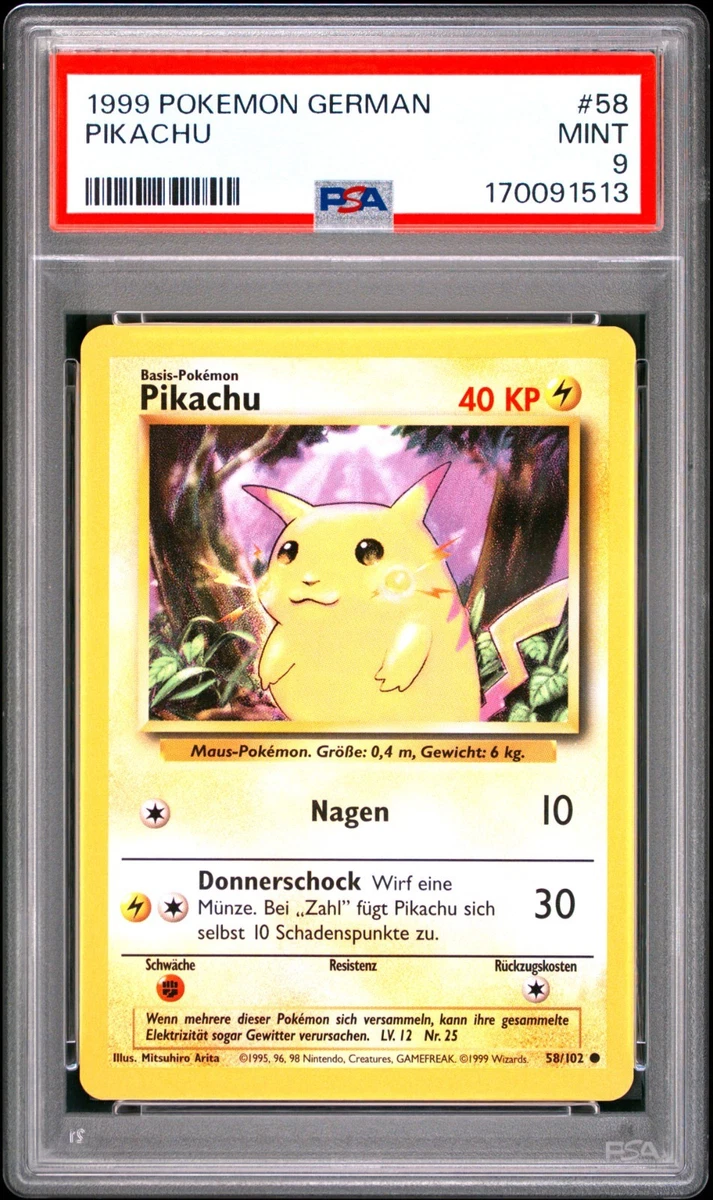 Pokémon TCG Base Set Pikachu Grade 9 Individual Collectible Card