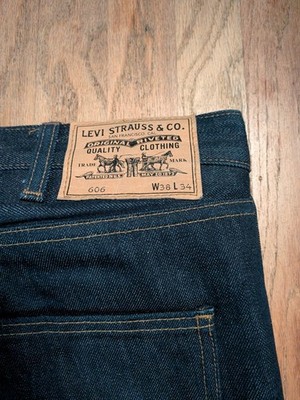 Levi's LVC 606 Big E Orange Tab Made in USA Indigo Slim Jeans W38