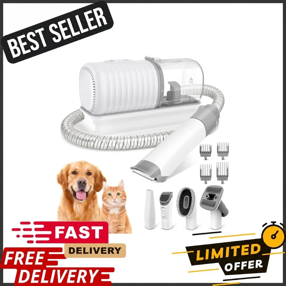 Dog Hair Vacuum Grooming Kit with Electric Clipper New