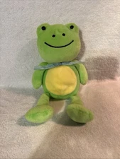 Animal Adventure Frog Plush Green Yellow 10" Sherpa Stuffed Animal Bow 2015