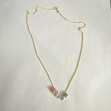 Gold Necklace with Colorful Alphabet Letter Charms for Girls