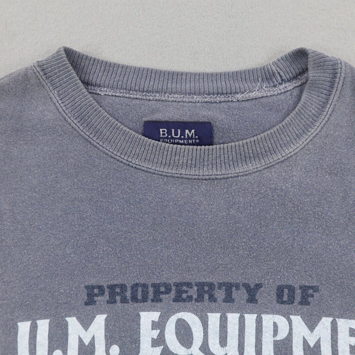 a*o様 ボロ　90s BUM Equipment スウェット ダメージフェード Vintage BUM Equipment Sweatshirt Mens Large Gray Pullover Crewneck