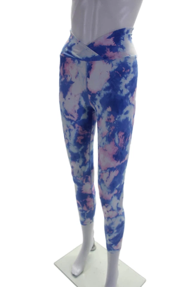 Year Of Ours Mujer Tiro Alto Elástico Tejido Corbata Teñida Tobillo Azul Rosa Talla Pequeña Foto 2 de 4