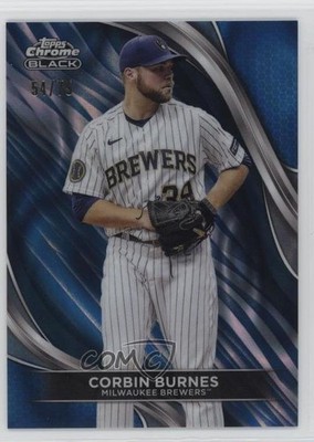 2024 Topps Chrome Black Blue Lava Refractor 54/75 Corbin Burnes #49 1o97