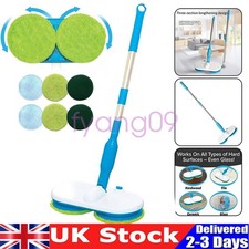 Electric Floor Mop Cordless Dual Spin Cleaner Kits Handle Floor Scrubber Tools