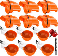 Chicken Feeder No Waste Automatic Poultry Feed  Waterer 6 Ports 6 Cups Hole Saw