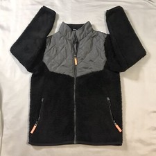 Champion Jacket Girls Large 12-14 Years Black Sherpa Fleece Lined