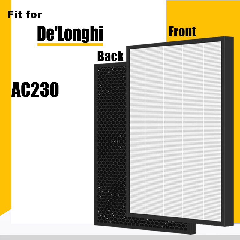 Luchtfilter DeLonghi AC150 Vhbw 2x Filtre à Air Compatible Avec DeLonghi AC 150, AC 100 Purificateur Multicouches Hepa Charbon Actif 84604733 Geur Neutralisatie Filter HEPA Actieve Kool Filter