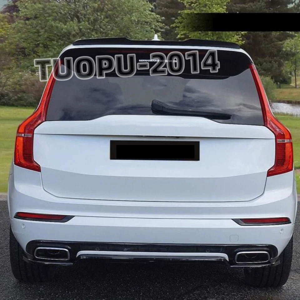 FOR 2016-2024 VOLVO XC90 GLOSS BLACK V STYLE REAR TAILGATE ROOF SPOILER TOP WING Foto 3 de 4