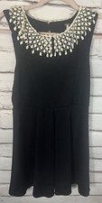 Free People Women's Size S Black/White Sleeveless Dress With Open Back