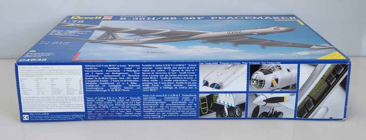 Revell Convair B-36H/RB-36F Peacemaker 1:72 Scale Jet Revell Convair B-36H/RB-36F Peacemaker 1:72 Scale Jet