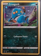 Croagunk SWSH245 Black Star Promo 2022 Holo Rare Cosmos Holo Pokemon TCG Card-NM