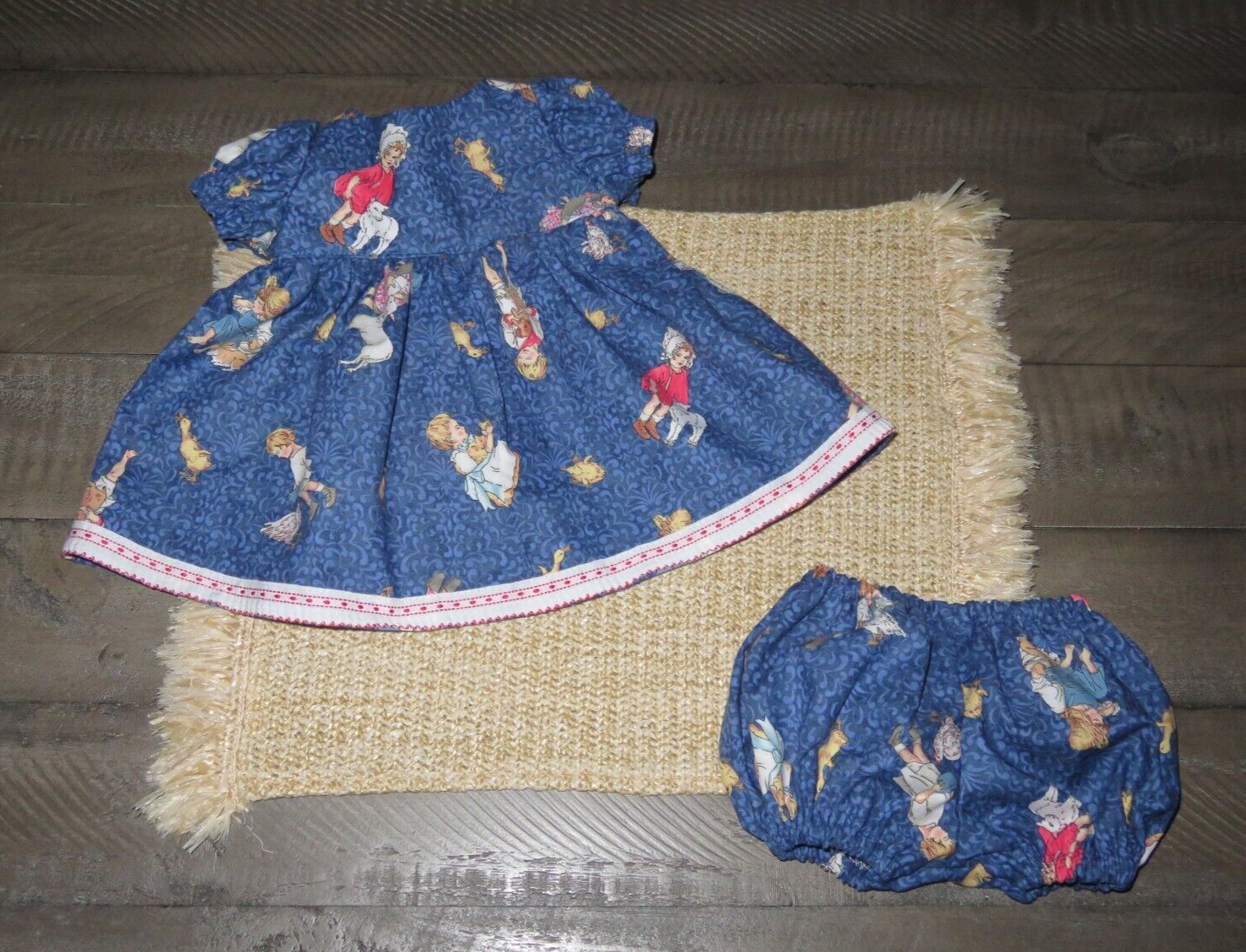 - "on The Farm" Blue Dress Set