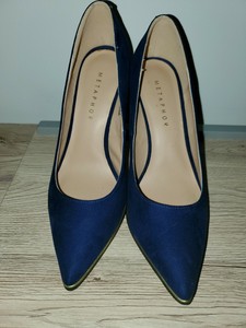 navy and gold heels