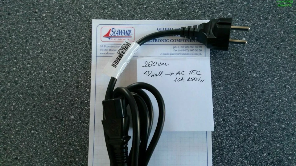 EU style IEC320 C13 lenght 260cm 10A 250Vac power cable  - Image 4 of 4