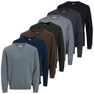 JACK&JONES Herren Pullover Rundhals-Ausschnitt langarm Feinstrick Sweater Pulli