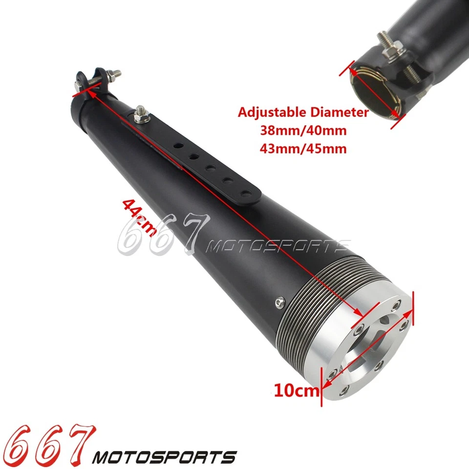 Tubo silenciador de escape 37-45 mm para Harley Café Racer Bobber Sportster Dyna Softail Foto 3 de 4