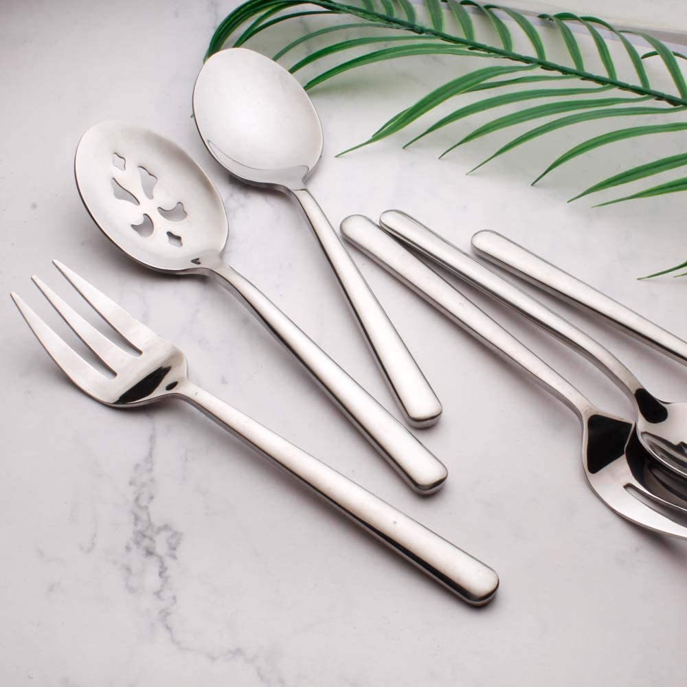 Buffet Serving Utensils MEETOZ 6-Piece Stainless Steel Serving Spoon ...