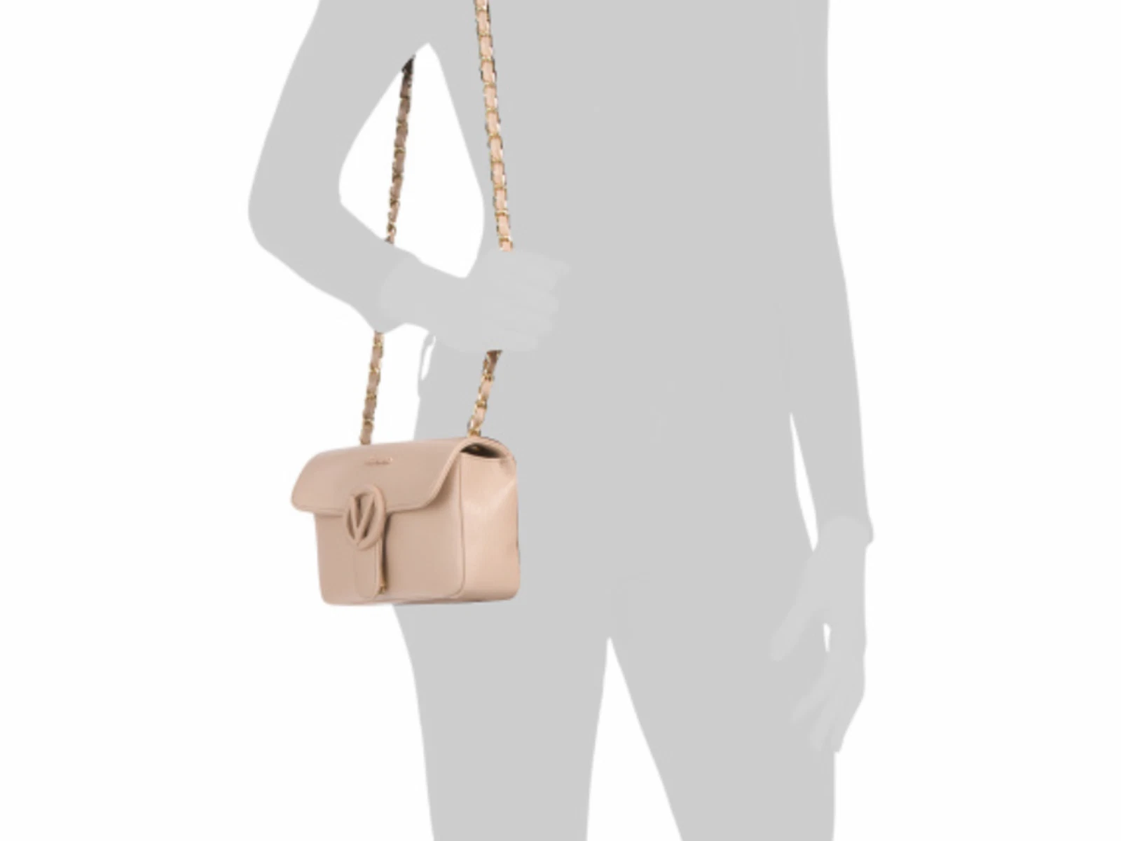 BORSA A TRACOLLA NUOVA CON ETICHETTA 100% AUTENTICA VALENTINO BY MARIO IN PELLE CON PATTA CON CH