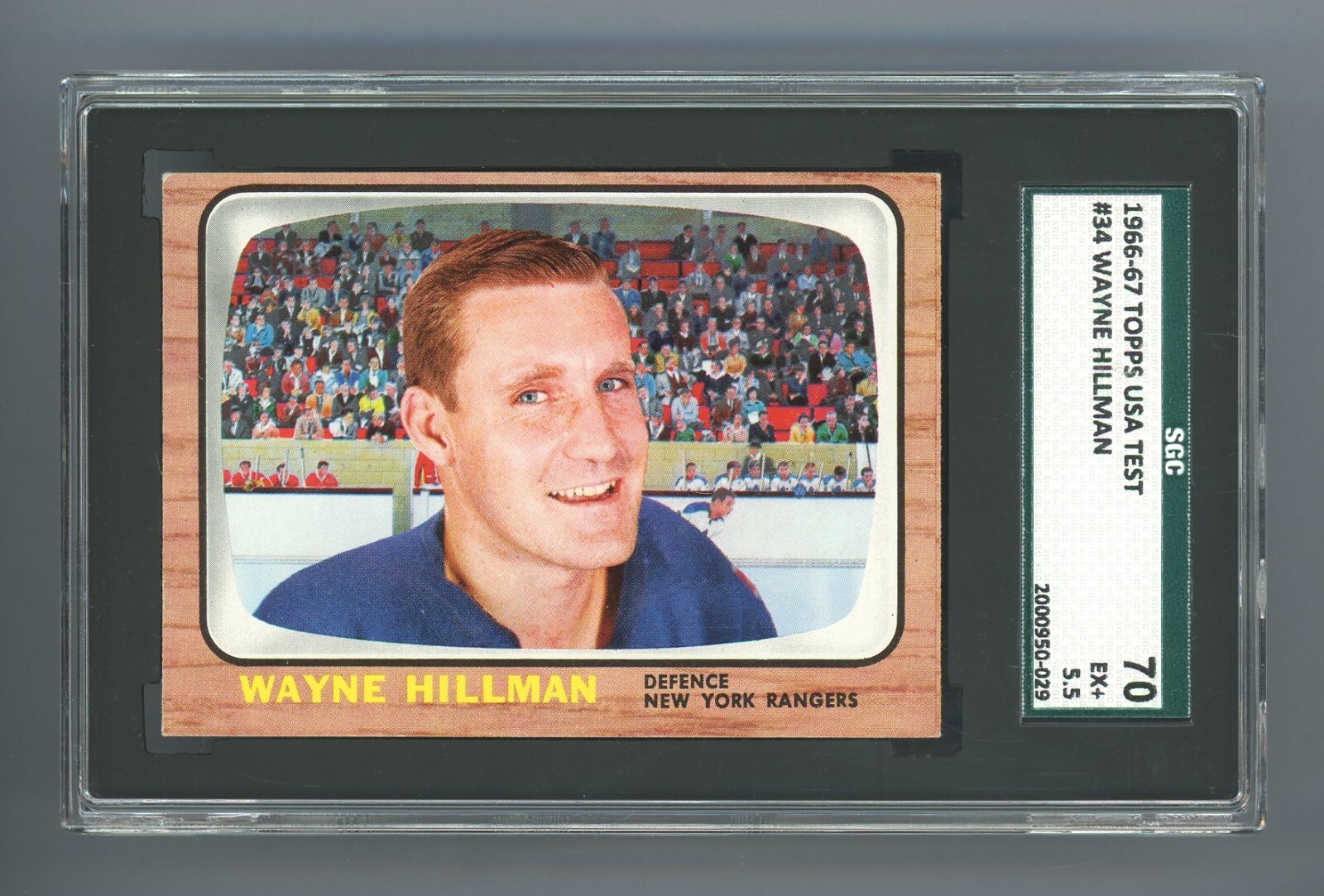 1966 Topps USA Test #34 Wayne Hillman SGC 5.5 EX+ Hockey Card
