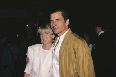 Toni Hudson wearing a white jacket over a white top husband Americ- Old Photo