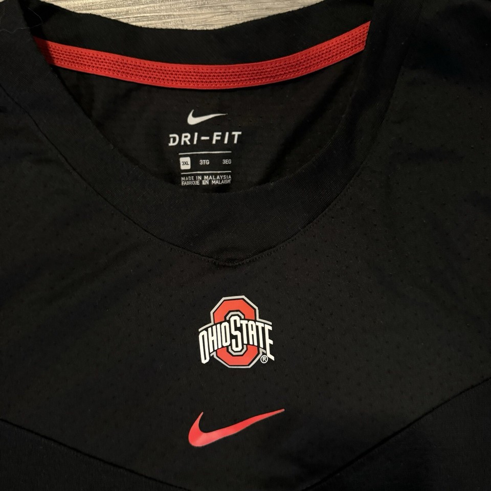 Nike Men’s 3X DriFit Ohio State On Field Engineered Vneck TShirt eBay