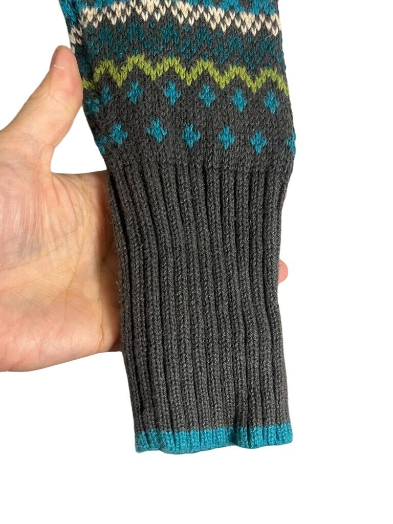 Nomadic Traders Sweater L Blue Pullover Knit Snow… - image 7