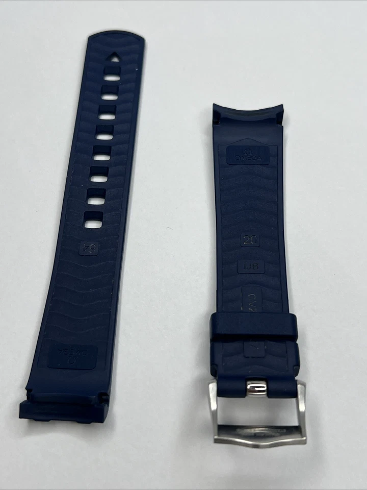 Correa Omega 20 mm x 18 mm CVZ010127 banda de goma azul y 18 mm STZ010129 espiga de acero Foto 2 de 4