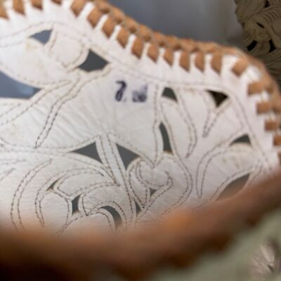 Carrie Cameron Art Leather Mules Tan Brown Tooled Floral Square Toe Mens 11D Cock of the Walk Designs Carrie Cameron Art Laser Cut Floral  main image 4