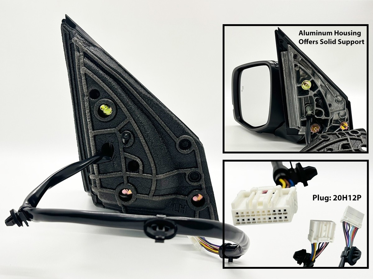 Fit System 63034H Honda Pilot Driver Side Replacement Flat Mirror Textured Black And Ptm Cover - View #6