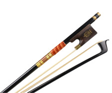 New Elegant Black Carbon Fiber Violin Bow with Peacock Flower Inlaid Frog