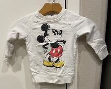 H M x Disney Mickey Mouse Sweatshirt White Toddler Size 1.5-2 Years