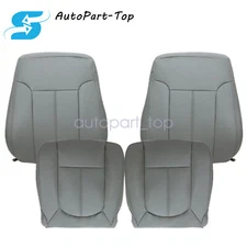 Driver & Passenger Bottom & Top Leather Seat Cover Gray For 2011-2016 Ford F250