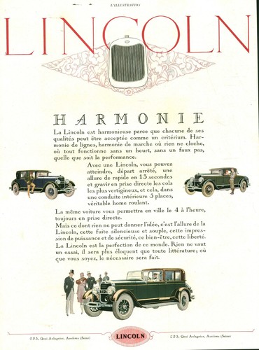 Publicité ancienne automobile Lincoln 1926 issue de magasine - Picture 2 of 2