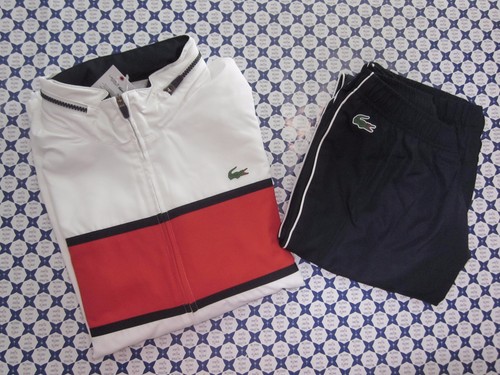 Tuta Tennis Lacoste Uomo Richiudibile -- Bianco Arancio -- WH2081 | eBay