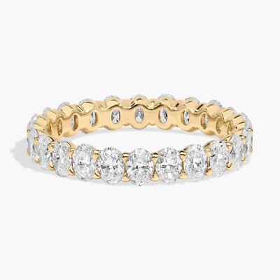 14K Solid Gold 2CTW Oval Diamond Wedding Ring, Lab Grown Diamond Wedding Band