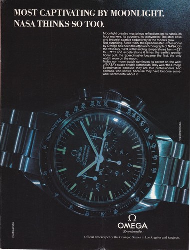 OMEGA Speedmaster Professional Nasa Watch Moonlight Original 1983 Print Ad  !! | eBay