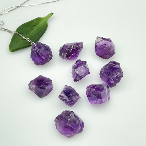 Natural Amethyst Quartz Crystal pendant Silver 925 Birthstone D080201 - Picture 9 of 9