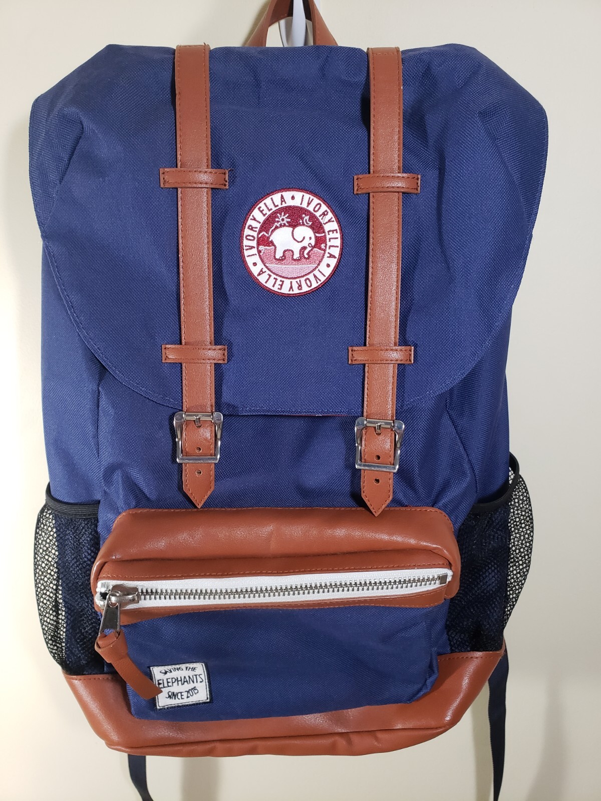 Elephants - Ivory Ella Navy Blue & Wine Save The Elephants Backpack Read Desc 👇