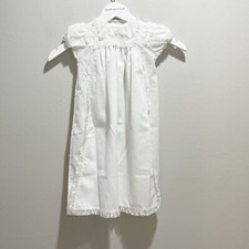 Vintage ALEXIS White Baptism Christening Long Gown Dress Lace USA 12 Months