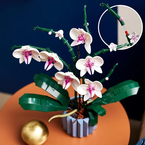 10311 Orchidee Künstliche Pflanzen Set w/ Blumen,Modellbausatz Erwachsene Kinder - Bild 4 von 14