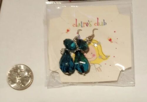 fashion Claire club blue plastic crystal beaded earrings