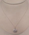 VINTAGE GERMAN NECKLACE 835 SILVER TAURUS BULL PENDANT "GOD BLESS YOU" 17" CHAIN — photo 1